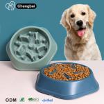Pet Slow Feeder Dog Bowl Plastic Anti-Gulping Food Plate Feeding Dogs and Cats