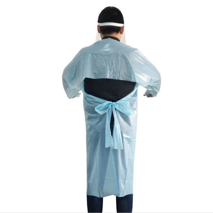 CPE Material Non Sterile Isolation Gown Waterproof Disposable Gown