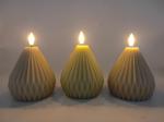 Halloween Christmas Wax Lantern Candle Round LED Light 3pk 9.3*9.3*10.4(13.4)Cm
