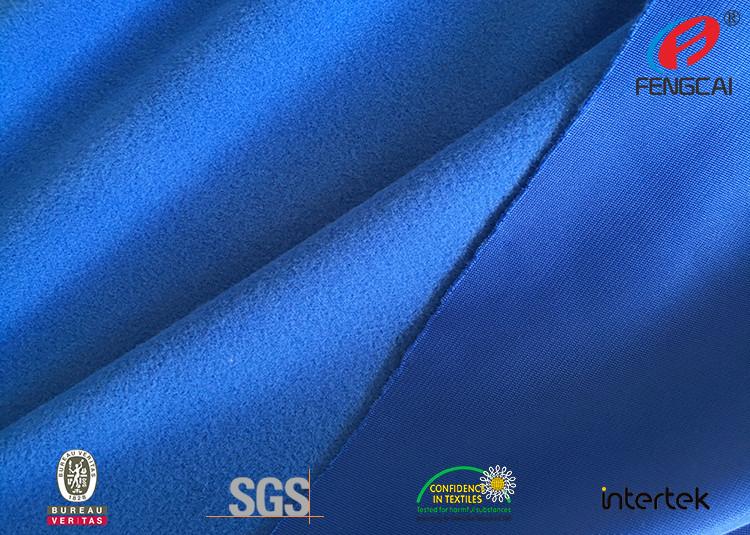 Multi Coloured Brushed Poly Fabric , Athletic Jersey Fabric Strong Adhensive