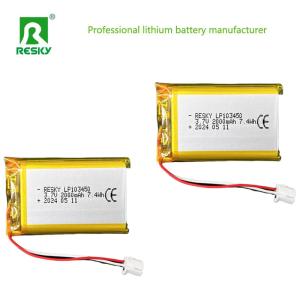Wholesale Flat Lithium Polymer Battery Cell 523450 603450 803450 103450 3.7v 2000mAh Lipo Batteries from china suppliers