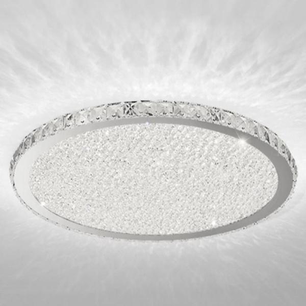 Bedroom Dining LED Ceiling Light Stainless Steel Clear Crystal Round Ceiling
