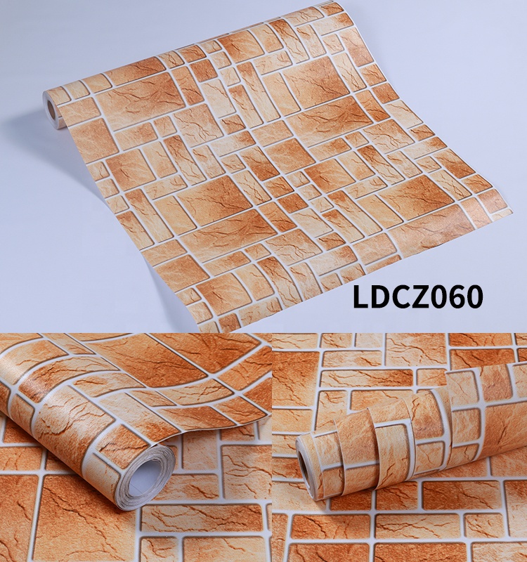 DIY 3D Brick Stone Wallpaper 3D PVC Wallpaper Sticker For Villa Hospital School
