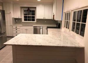 Wholesale Carrara White Bianco Quartz Kitchen Countertops Anti Stain / Wear Resistence from china suppliers