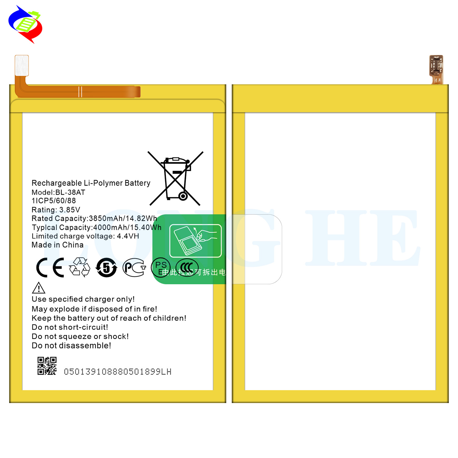 3200mAh BL-38AT BP1 B1p Battery for Tecno POP 2 Power Mobile Phone Great Performance