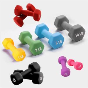 Wholesale 10LB Steel Rubber Fitness Dumbbell Hex Dumbbell Hexagon For Gym from china suppliers