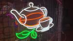 Tea Culture Space Cuttable Neon Sign Tea Retail Display Silica Gel Led Bar Signs