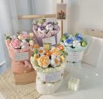 Woolen Bunny Ear Bouquet Handheld Flower Arrangement 20x35cm Ideal for Birthdays