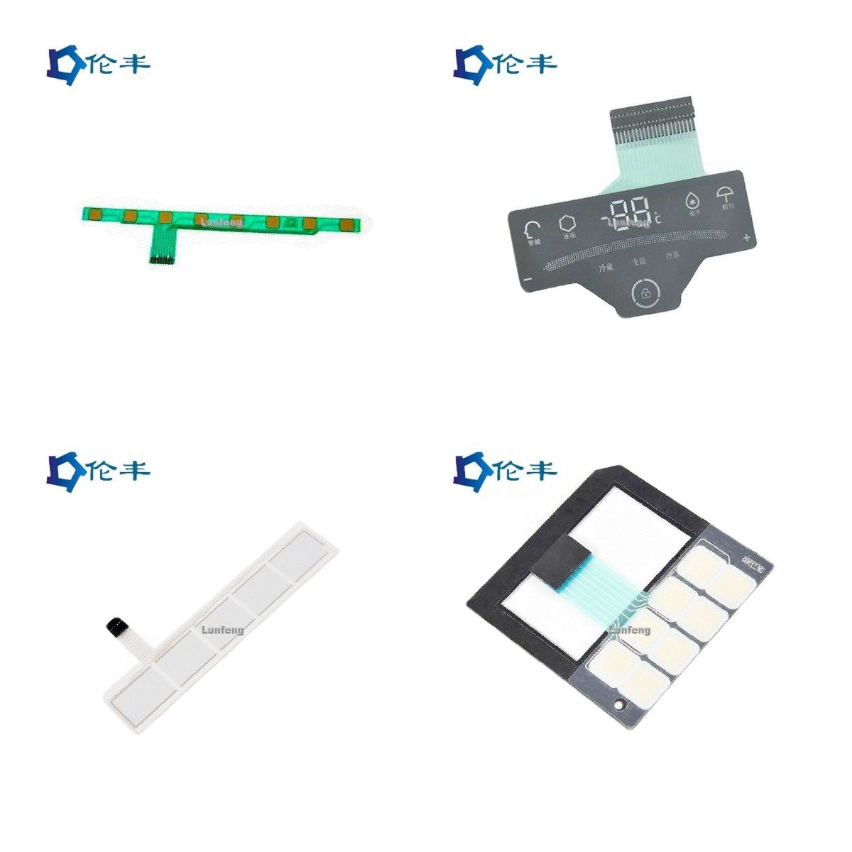 Round Capacitive Level Switch PET Circuit 3M467 Membrane Touch Control Panel