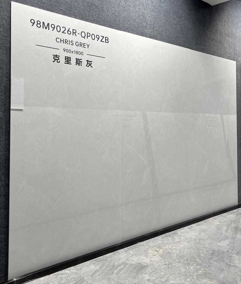 Decorative 900x1800x9mm Vintage Gray Outdoor Wall And Indoor Floor Glazed Polished Porcelain Tile For Hotel
