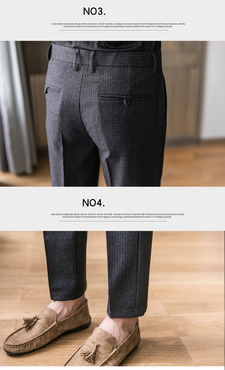 Formal Wedding Wear Men's Suit Pants Blazer Dress Pants with Slim Fit and Zipper Fly
