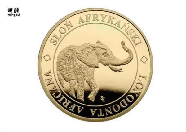 Quality Elephant Design Rare Custom Challenge Coins Collectors 2D Embossed Logo for sale
