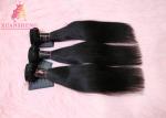Grade 9A Virgin Indian Hair Raw / 100% Human Hair Weft Straight Black Coler