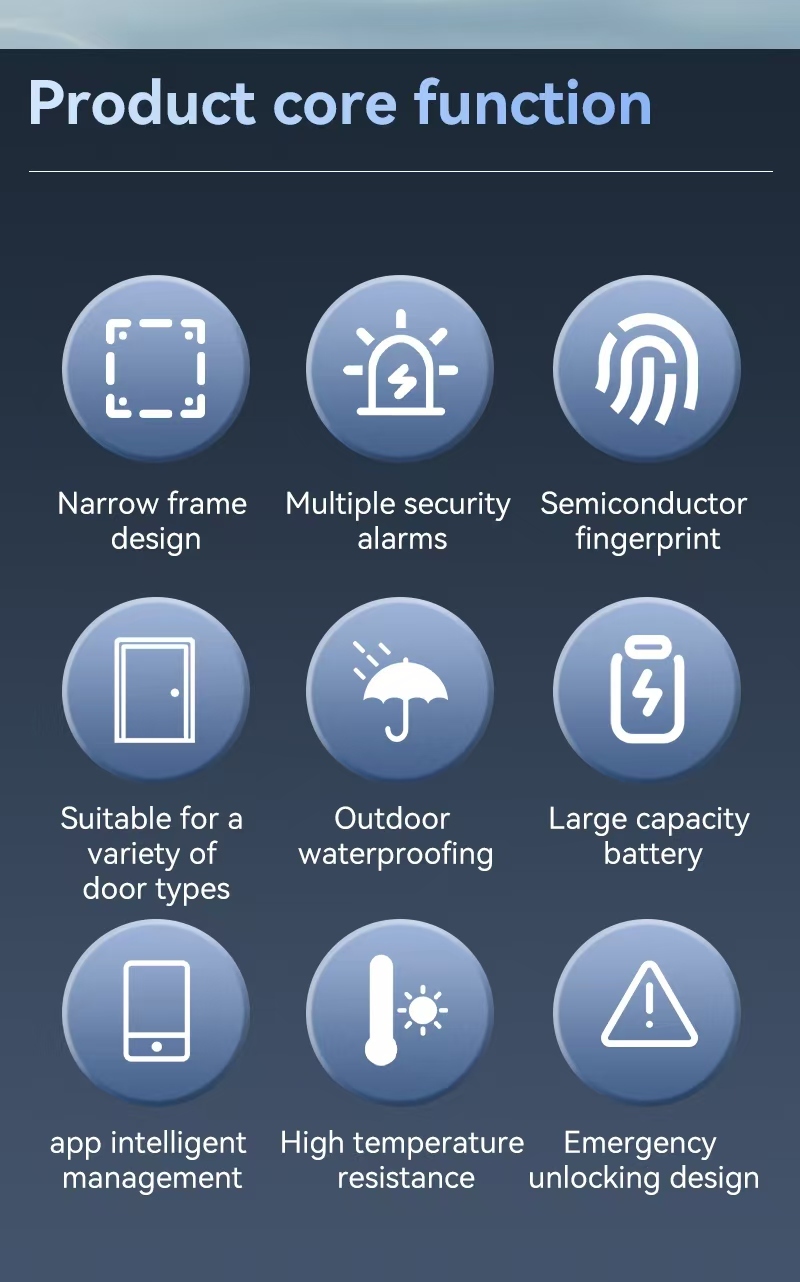 S960 Waterproof IP65 Digital Door Lock Tuya door lock TTlock Framed Glass Password Key Card Fingerprint Smart Home Door Lock