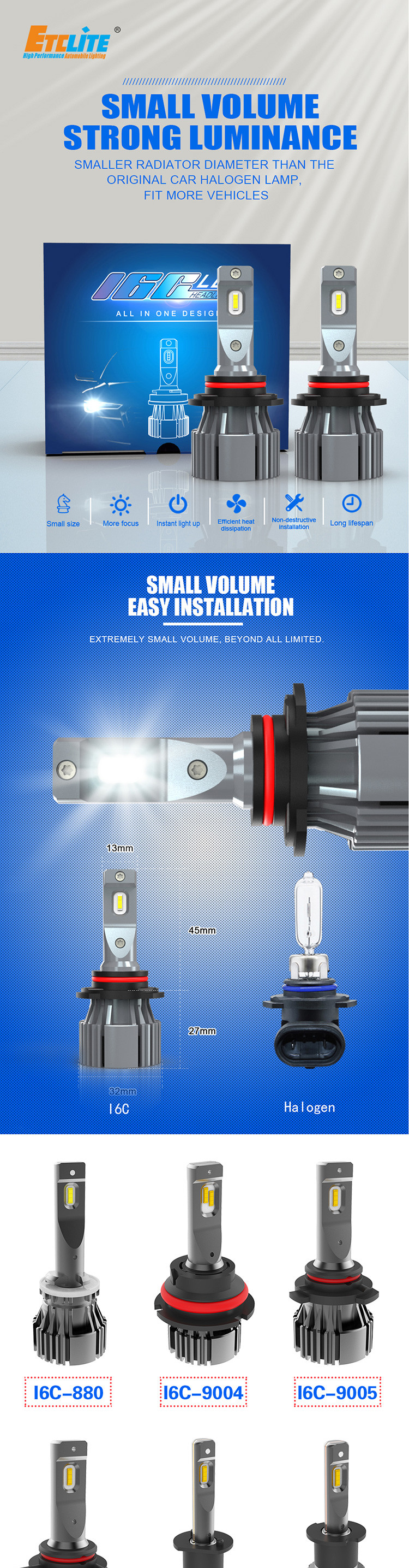 9006 9005 Hb3 Led High Beam 12V For Driving Safely Dual Color