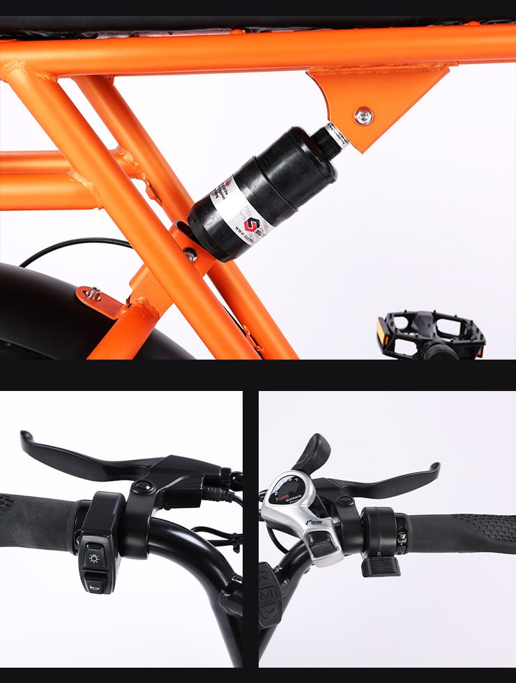 Full Suspension Fat Tyre Electric Bicycle 48V 500W 7 Speed Electric Mountain Bike