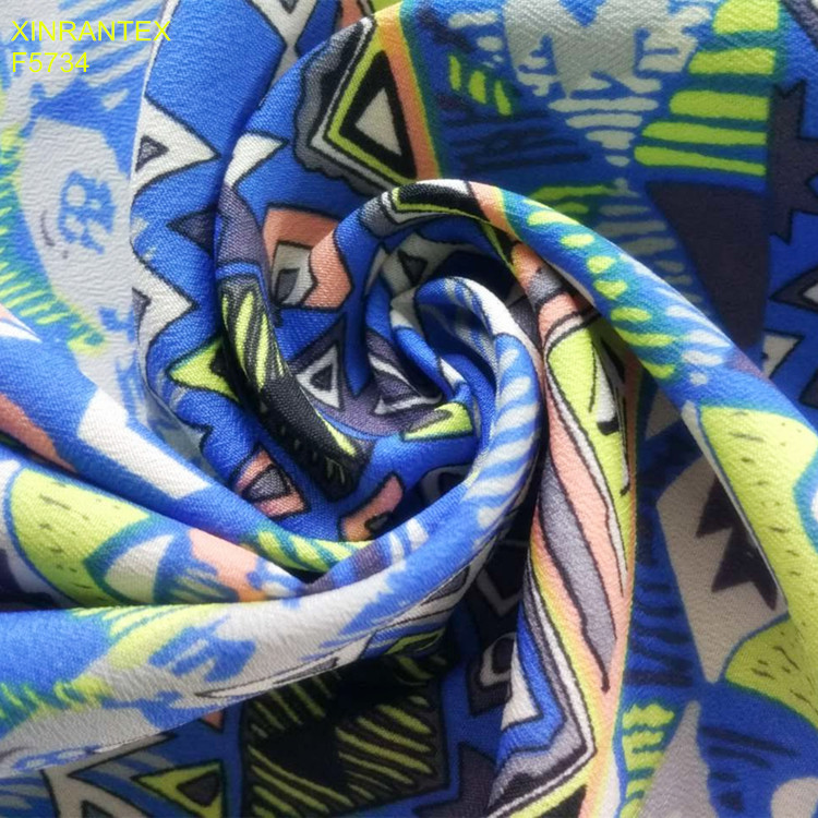 F5734 100%polyester fabric printing, siler and gold foil finished is available for fashion
