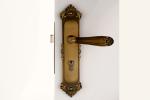 Room Door Mortise Lock Set With 130×68 mm Lever Handle Antique Yellow Bronze