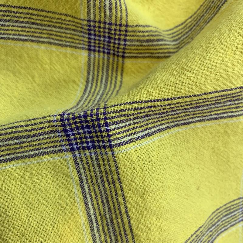 Gingham Check Plaid Breathable 70% Cotton 30% Linen Blend Fabric