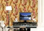 Non-Woven Solid South East Coloured Striped Wallpaper , Japanese Banana Leaf