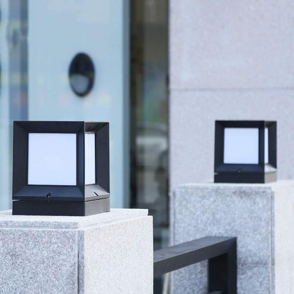 Black / Grey Modern Gate Pillar Lights Intelligent Outdoor Lights For Gate Pillars