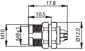 IP67 M8 Connector After Install Female 3P Shield