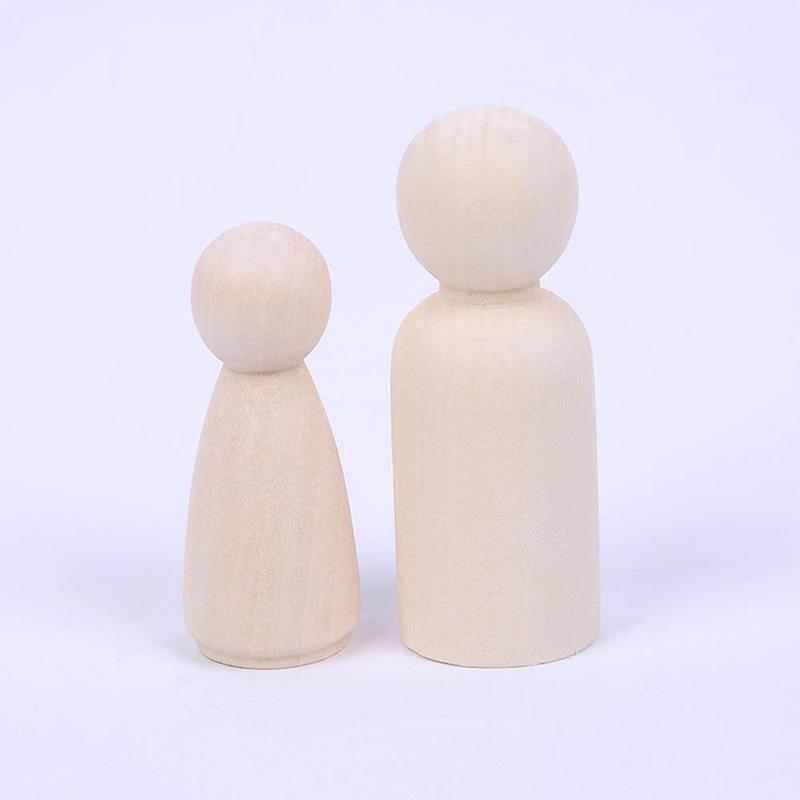 Craft 100Pcs Wooden Peg Dolls Blank ISO9001 Painting
