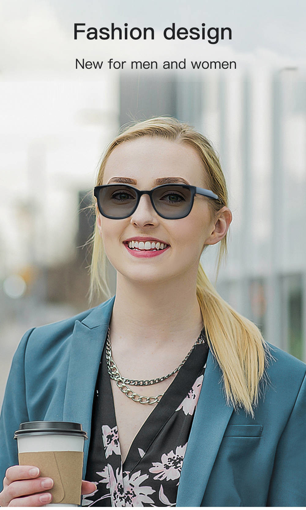 Smart Frames Glasses Bluetooth Sunglasses Directional Auditory Experience Black