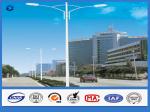 Hot Dip Galvanized Utility Street Lighting pole / Post SS400 Steel Material