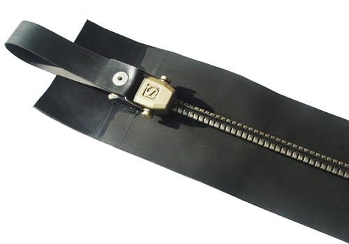 Acid Resistant Black CR Rubber Heavy Duty Zipper For Immersion Suits / Life