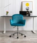 Blue Tomile Spinny Office Chair Velvet Swivel Desk Chair High End