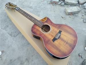 Wholesale Koa Grand Auditorium jumbo 12 string armrest bevelled cutway presys 301EQ 12 Strings acoustic electric guitar from china suppliers