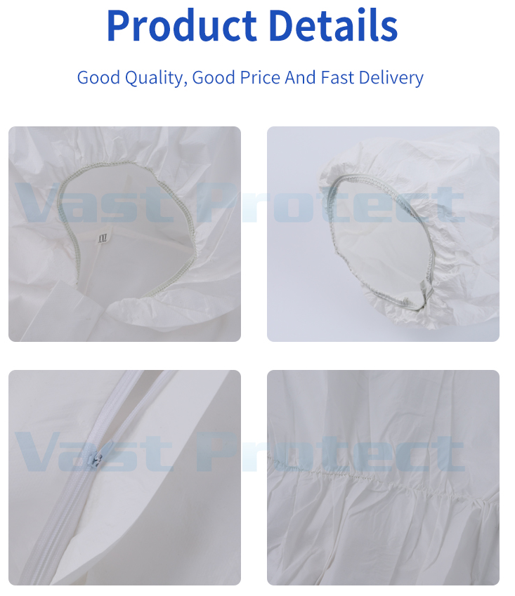 Professional PPE Safety Tyvvk Chemical Disposable Coverall Suits