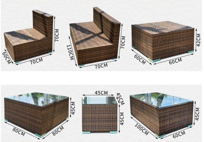 250kg Rattan Furniture Sofa And Chairs Set Hotel Villa Leisure Combination