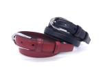 Black / Red Color Womens Genuine Leather Belt With Rhinestone Buckle