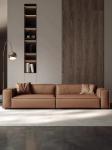 Leather Custom Sofa Bed Straight Row Minimalist Living Room Head Layer Cowhide
