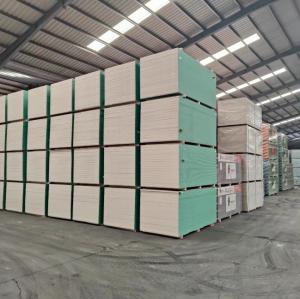 Wholesale Customized Green Moisture Resistant Drywall , Waterproof Gypsum Sheet 9mm from china suppliers