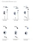 Wall Mount Trim Brass Bath Shower Faucet, Concealed Valves,Diverter 2/3 Way