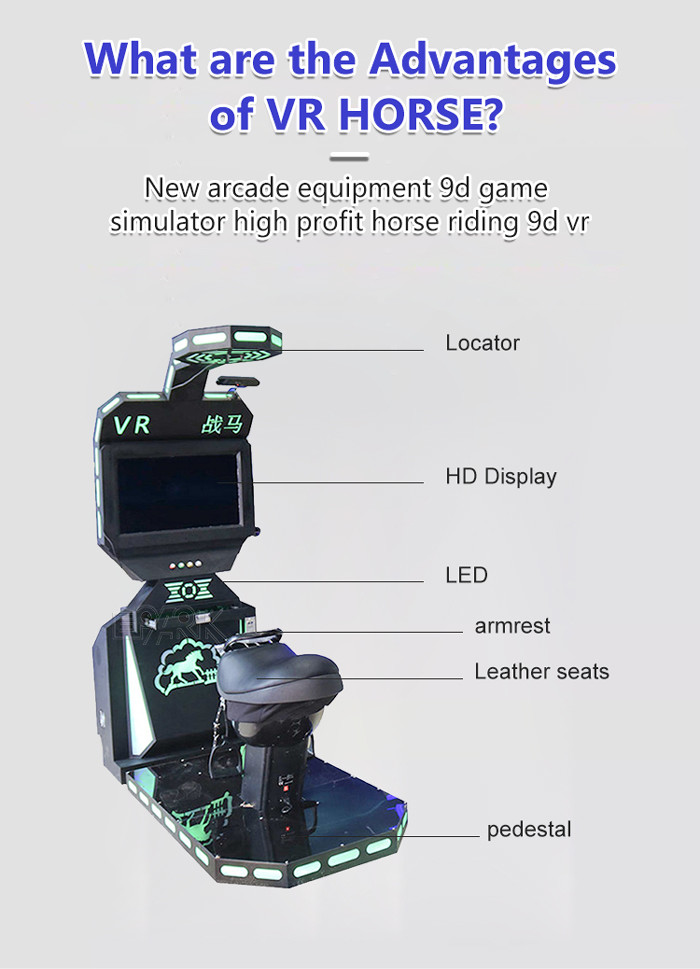 2000W 9D VR Simulator Horse Riding Kids Game Machine