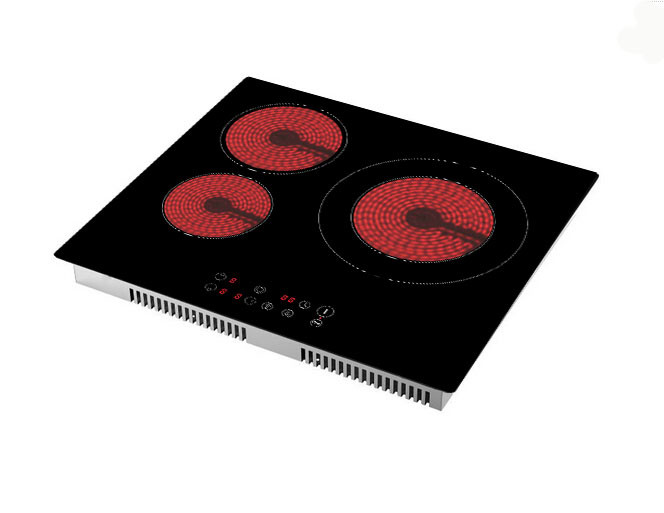 6000W 590*520*58mm Three Burner Ceramic Cooktop