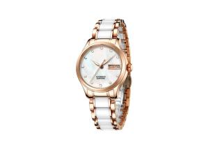 Wholesale Women Stainless Steel Automatic Watch MOP Dial Super Luminous Hands 34mm Case from china suppliers