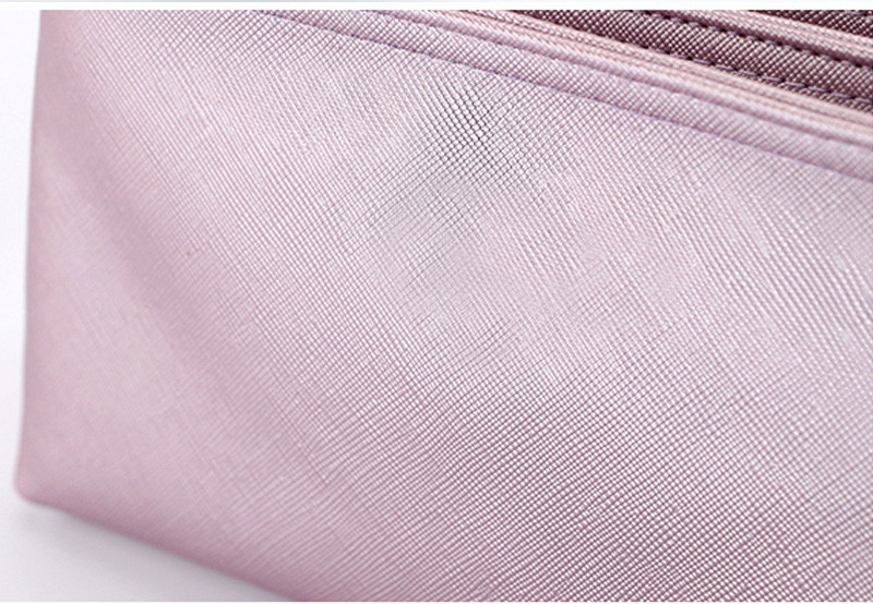 Double Zipper L200mm Water Resistant PU Cosmetic Bag