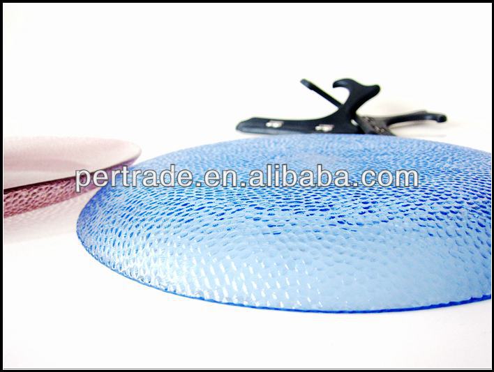 10 Inch Transparent Edge Tinting Color Glass Charger Plates