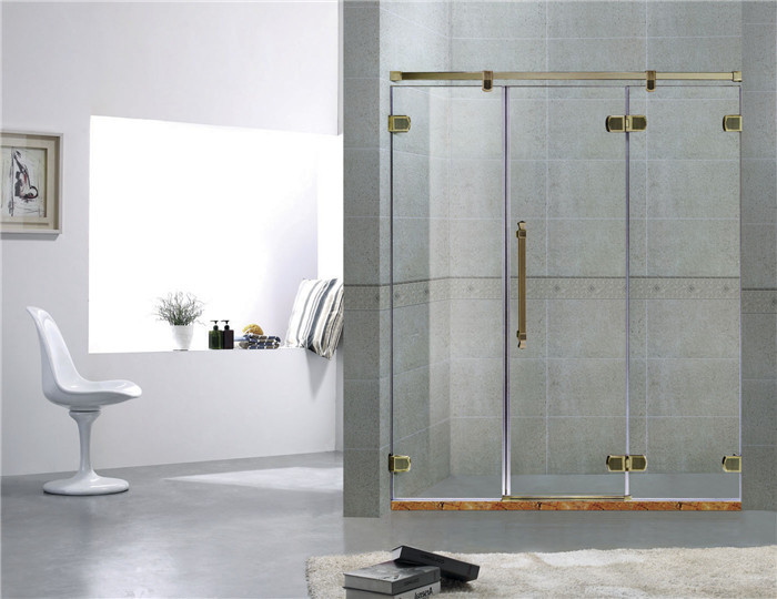 Green Bronze Inline Frameless Glass Shower Doors 8MM Tempered Glass For Home