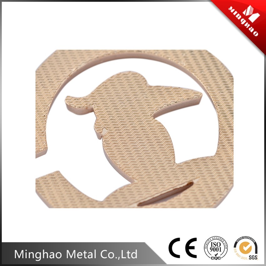Handbag metal 8.89*43.87mm Light gold woodpecker logo tag for bag parts