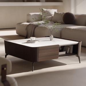 Wholesale Oak Wood Coffee Table Ceramic Top Square Coffee Table With Storage Space from china suppliers
