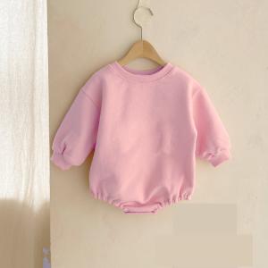 Wholesale Warm New Born Rompers Long Sleeve French Terry Baby Sunday Sweatshirt Romper from china suppliers