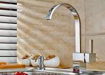 360 Degree Rotation Brass Sink Kitchen Faucet Counter Mounted ROVATE