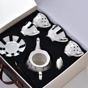 Wholesale European Design Ceramic Tea Set Luxury Porcelain Teapot And Teacups With Gold Rim from china suppliers