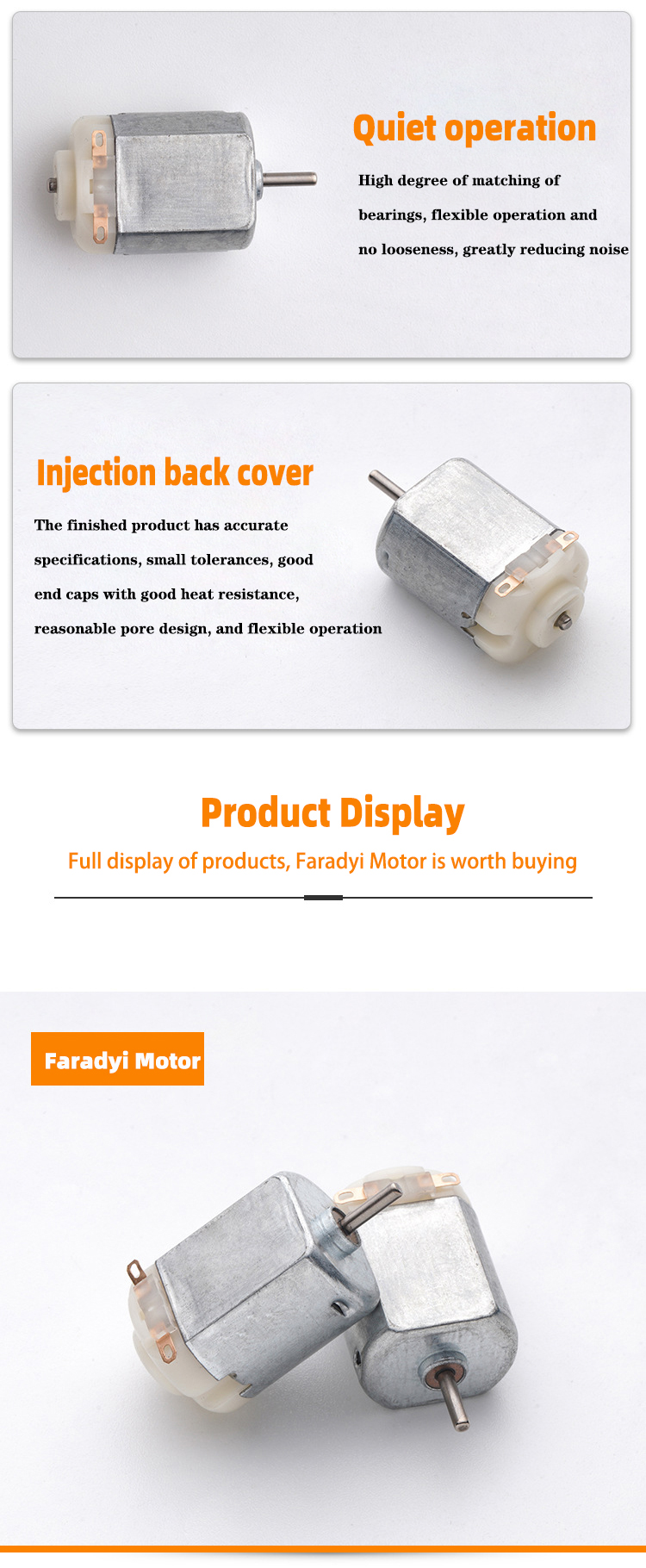 Faradyi Customized Electronic 130 Micro Dc Drive Motor 3v-6v Miniature Small Diy Toy Dc Motor